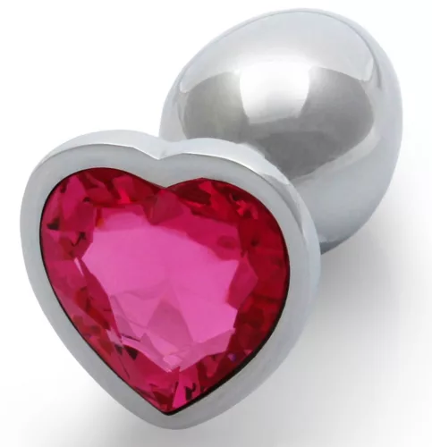 Bijou Heart Gem S – ezüst-rózsaszín anális kényeztető