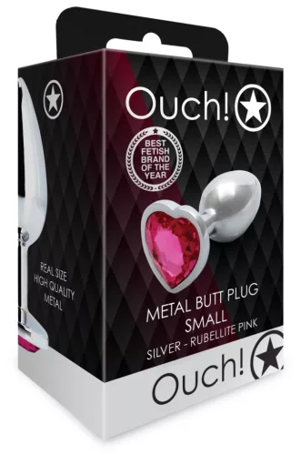 Bijou Heart Gem S – ezüst-rózsaszín anális kényeztető