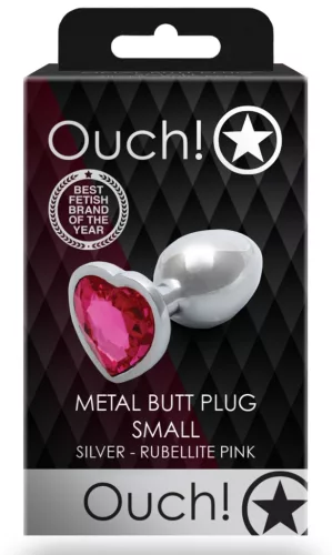 Bijou Heart Gem S – ezüst-rózsaszín anális kényeztető