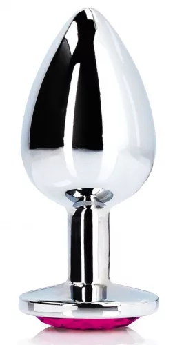 Bijou Heart Gem M – ezüst-rózsaszín anális gyöngy 7 cm