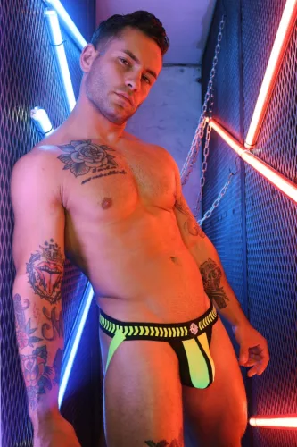 Breedwell Daycrawler – fekete-fluoreszkáló jockstrap