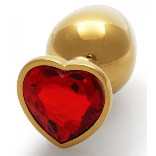 Bijou Heart Gem M – prémium arany-piros anális izgató