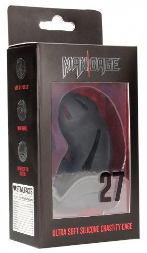 ManCage 27 – prémium férfi kínzóketrec fekete 9.6 x 3.5 cm