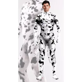 Dalmata kutya cosplay jelmez – fekete-fehér stílusban