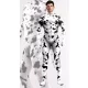 Dalmata kutya cosplay jelmez – fekete-fehér stílusban