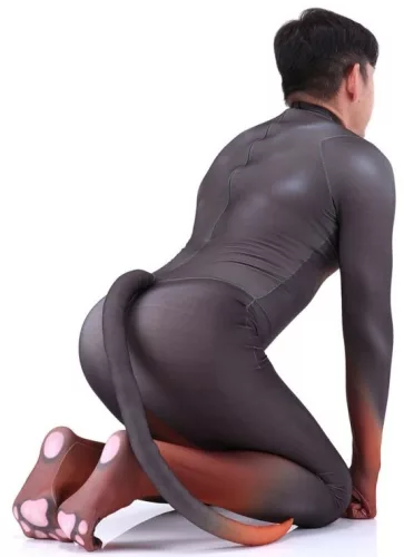 Fekete és tűz színű doberman cosplay jelmez