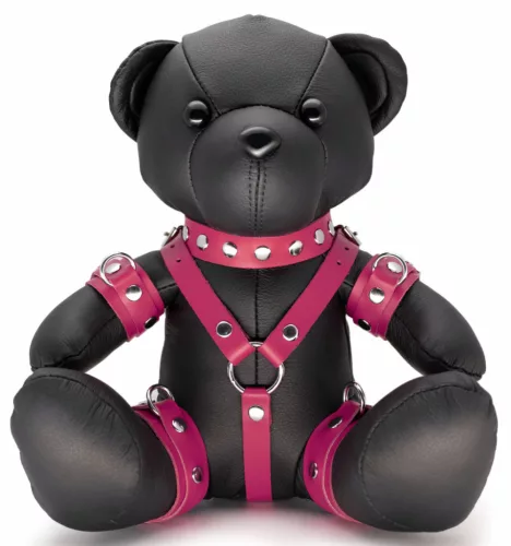 Bendy – prémium BDSM maci, puha bőrből, rózsaszín