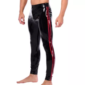   Xrub – fekete-piros latex nadrág elülső-hátsó cipzárral