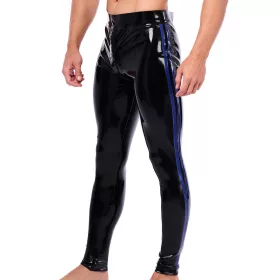 Xrub – fekete-kék latex nadrág elöl-hátul cipzárral