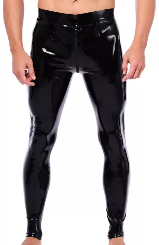 Xrub – fekete-kék latex nadrág elöl-hátul cipzárral