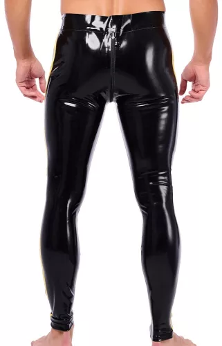 Xrub – fekete-sárga latex nadrág, elöl-hátul zipzáras