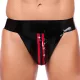 Xrub – fekete-piros latex jockstrap cipzárral