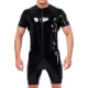 Xrub Latex Combi-Shorts – fekete latex short cipzárral