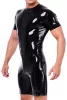 Xrub Latex Combi-Shorts – fekete latex short cipzárral
