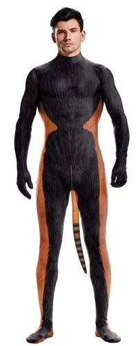 Raccoon Red Panda – stílusos fekete-narancs cosplay overall