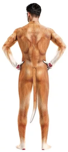 Shiba kutya fehér és láng cosplay jelmez