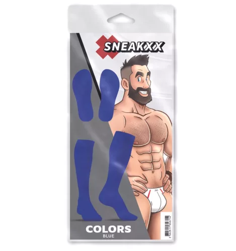 COLORS SneakXX – stílusos magas zokni kék színben