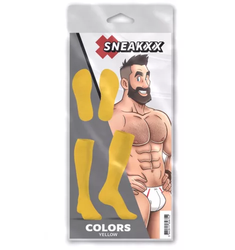 COLORS SneakXX – stílusos, prémium magas zokni sárgában