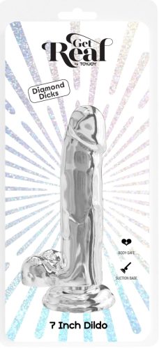 Realistic Dildo Diamond – 15,5 cm átlátszó élvezet