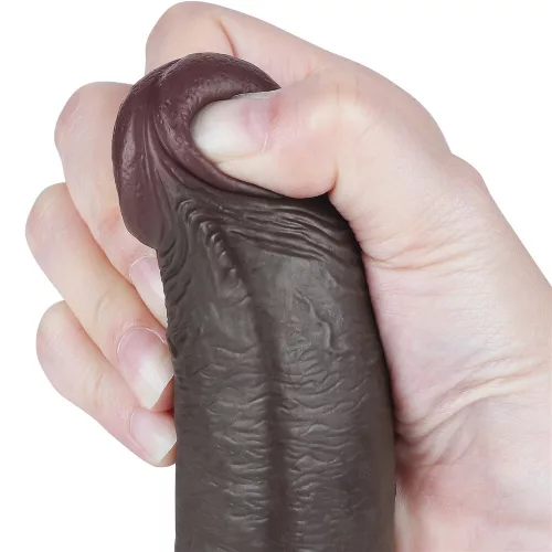 Prémium Sliding Skin – 17 cm fekete vibrátor érzékeknek