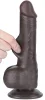 Prémium fekete dildó - csúszó bőr textúrával, 13 cm