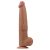 Prémium csúszó bőr dildó – 26 x 6 cm, barna