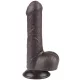 Prémium fekete csúszó bőr dildó 12 cm x 3,7 cm