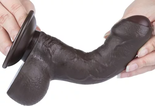 Prémium fekete csúszó bőr dildó 12 cm x 3,7 cm