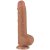 Prémium csúszó bőr dildo – 18 x 4.7 cm, barna