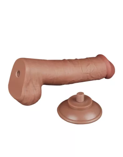 Érzéki dildó csúszó bőrrel – 15 cm, barna