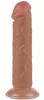 Prémium dildó – simogató bőrhatású, 17 x 4 cm, barna