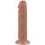 Prémium dildó – simogató bőrhatású, 17 x 4 cm, barna