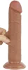 Prémium dildó – simogató bőrhatású, 17 x 4 cm, barna