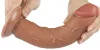 Prémium dildó – simogató bőrhatású, 17 x 4 cm, barna