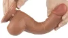 Érzéki barna dildó csúszó bőrhuzattal – 13 x 3,8 cm