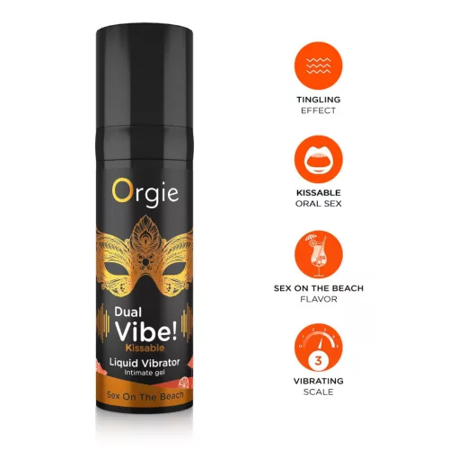 Dual Vibe Intim gél Izgató rezgésfokozat 15 ml beach ízű