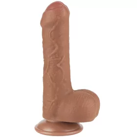 Prémium csúszó bőr dildó – 12 x 3,7 cm, barna