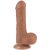 Prémium csúszó bőr dildó – 12 x 3,7 cm, barna