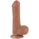 Prémium csúszó bőr dildó – 12 x 3,7 cm, barna