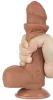 Prémium csúszó bőr dildó – 12 x 3,7 cm, barna