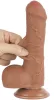 Prémium csúszó bőr dildó – 12 x 3,7 cm, barna