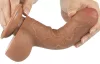 Prémium csúszó bőr dildó – 12 x 3,7 cm, barna