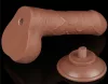 Prémium csúszó bőr dildó – 12 x 3,7 cm, barna