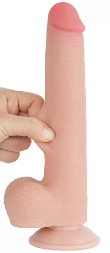 Érzéki dildo csúszó bőrborítással – 17x3,5 cm