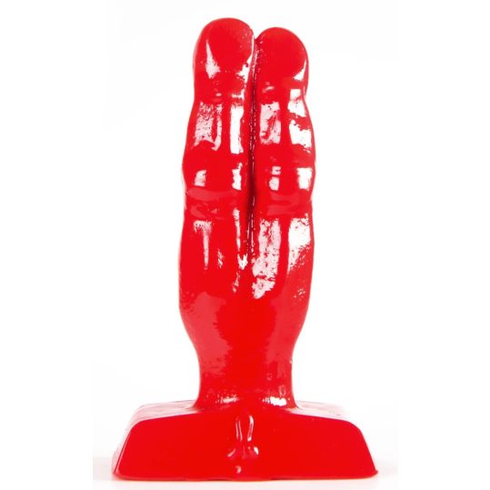 Zizi Plug – dupla ujj formájú vibrátor, 10 cm, piros