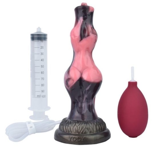 Wolfaw – ejakuláló dildó, 16.5 cm, éjjelfekete