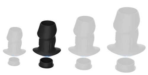 Euhlo Plug Tunnel M – prémium anális izgató fekete 6,5 x 4,5 cm