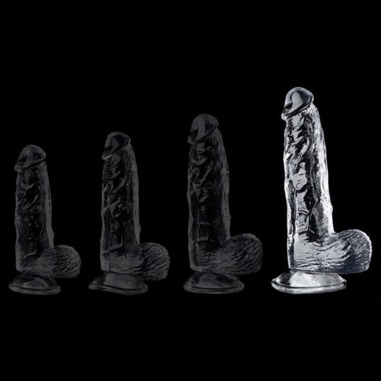 Átlátszó XL dildó – 16 x 4.5 cm, érzéki élmény 