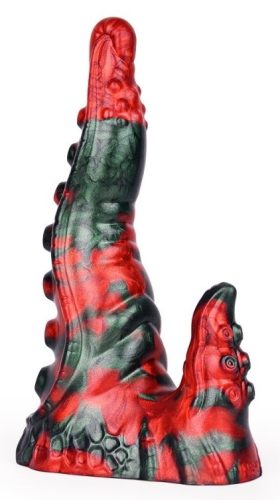 Bukolix – prémium fekete-piros dildó 16 x 5 cm