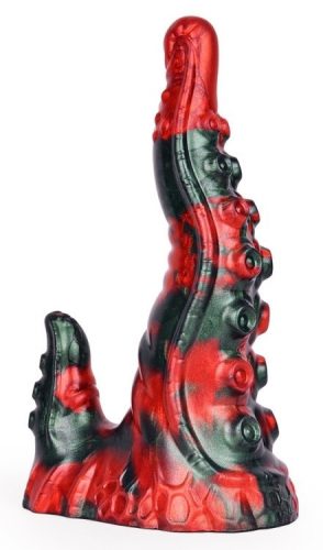 Bukolix – prémium fekete-piros dildó 16 x 5 cm